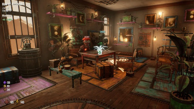 A furnished Outpost home rebuilt from hauled-back loot